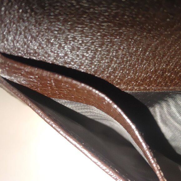 Gucci Logo Long Wallet Brown MonogramCanvas Leather Vintage Fair - Picture 10 of 16